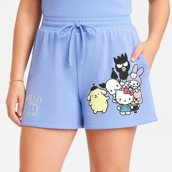 Hello Kitty and Friends Blue Graphic Lounge Shorts - Picture 3 of 7